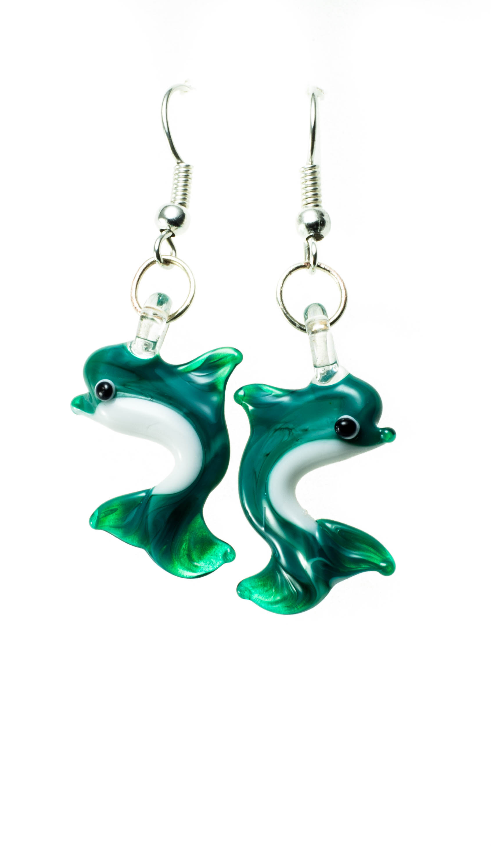 Naušnice Delfini tirkiznozelena pastel